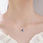 925 Sterling Silver Faux Crystal Planet Necklace