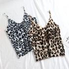 Leopard Print Crop Knit Cami Top