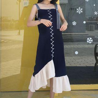 Asymmetric Sleeveless Midi Dress