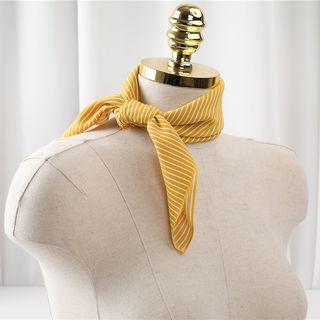 Striped Chiffon Neck Scarf Stripes - Yellow - One Size