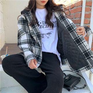 Plaid Fleece Loose-fit Shirt Jacket / Plaid Coat (various Designs)