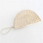 Woven Straw Semicircle Clutch