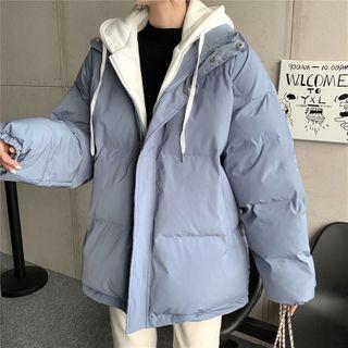 Loose Fit Plain Hooded Jacket