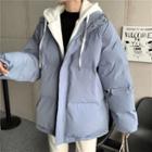 Loose Fit Plain Hooded Jacket