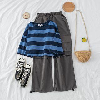 Set: Loose-fit Striped T-shirt + Cargo Pants