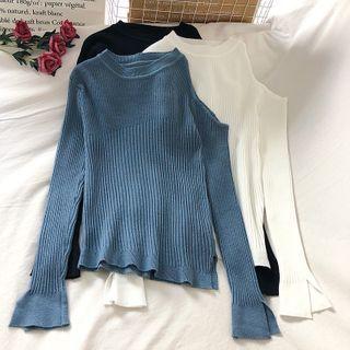 Bell-sleeve Cold Shoulder Sweater