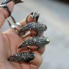 Rhinestone Alloy Fingernail Ring