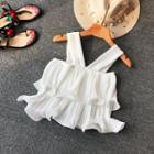 Ruffle-hem Pleated Tank Top