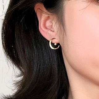 Rhinestone Drop Crescent Earring