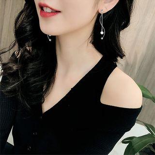 Faux Pearl Dangle Swirl Earring