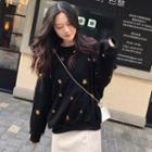 Star Sequined Sweatshirt Black - One Size
