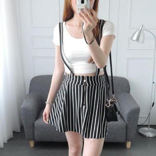 Printed Suspender Skirt
