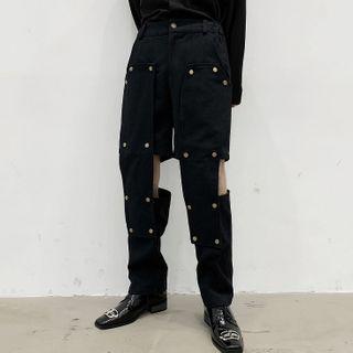 Adjustable Open-knee Jeans