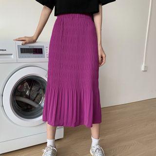 Textured Mermaid Midi Skirt