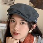 Embroidered Flat Cap Dark Gray - One Size