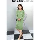 Drawstring Long-sleeve Knit Collared Dress