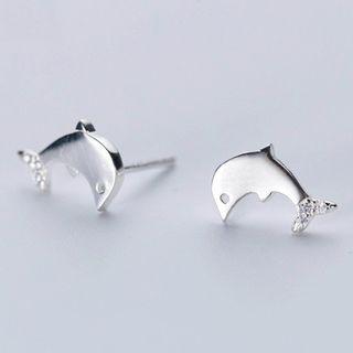 Rhinestone Whale Earring