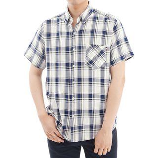 Plus Size Button-down Plaid Shirt