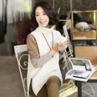 Turtle-neck Slit-side Knit Top