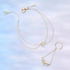 Rhinestone Fringed Pendant Necklace / Drop Earring