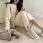Woolen Knit Sweater & Skirt Set Cream - One Size