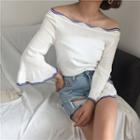 Bell-cuff Scalloped-trim Top