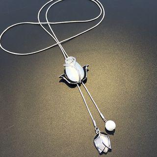 Cats Eye Stone Long Necklace