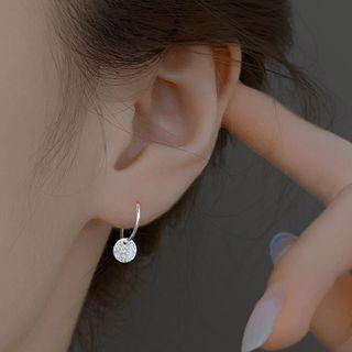 Pendant Hoop Drop Earring 1 Pair - Drop Earring - Matte - Silver - One Size