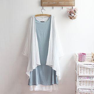 Set: Sleeveless Dress + Long Jacket
