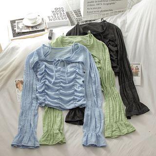 Set: Ruched Camisole Top + Shrug