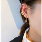 Rhinestone Layered Ear Cuff / Pin Stud Earring