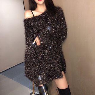 Fluffy Oversize Sweater Black - One Size