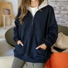 Plus Size High-neck Anorak Pullover