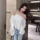 Chain Cold-shoulder Sweater