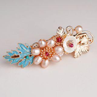 Freshwater Pearl Flower Alloy Hair Clip