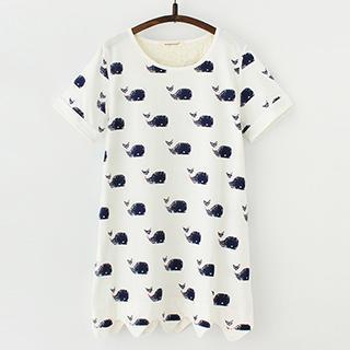 Whale Print Short-sleeve T-shirt