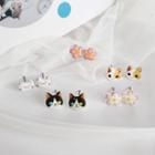 Alloy Cat / Flower Earring