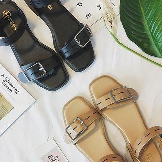 Buckled Low Heel Sandals