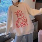 Rabbit Print Sweater / Plain Sweatpants