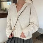 Long-sleeve Distressed Loose-fit Hoodie