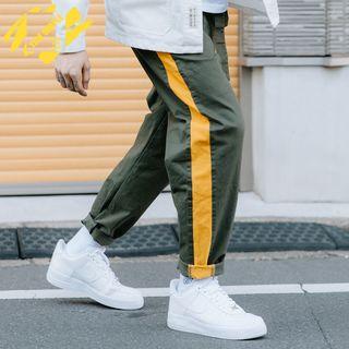 Colorblock Straight-cut Pants
