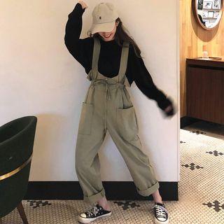 Long-sleeve T-shirt / Drawstring Suspender Pants