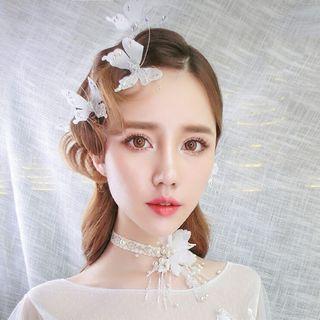 Lace Choker / Butterfly Hair Clip / Set