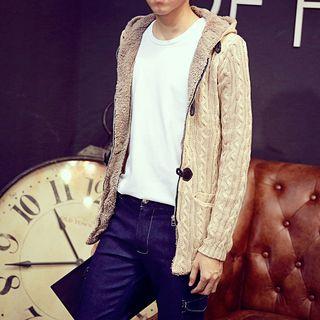 Colour Block Hooded Cardigan