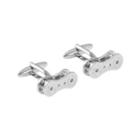 Fashionable High-end Personality Mechanical Bicycle Chain Cufflinks Silver - One Size