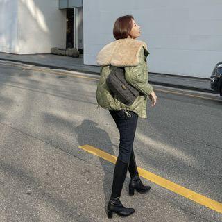 Reversible Faux-fur Hood Quilted Jacket
