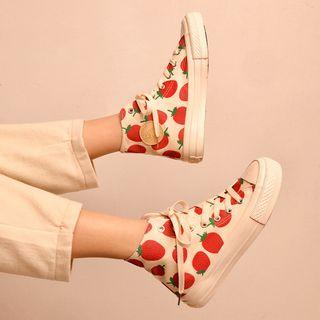 Printed Canvas Sneakers / High-top Sneakers