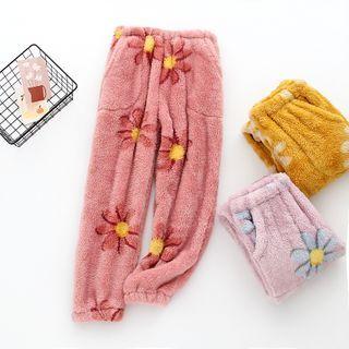 Flower Print Fleece Lounge Pants