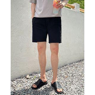 Drawcord Cotton Blend Shorts