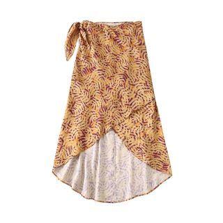 Print Asymmetrical A-line Skirt